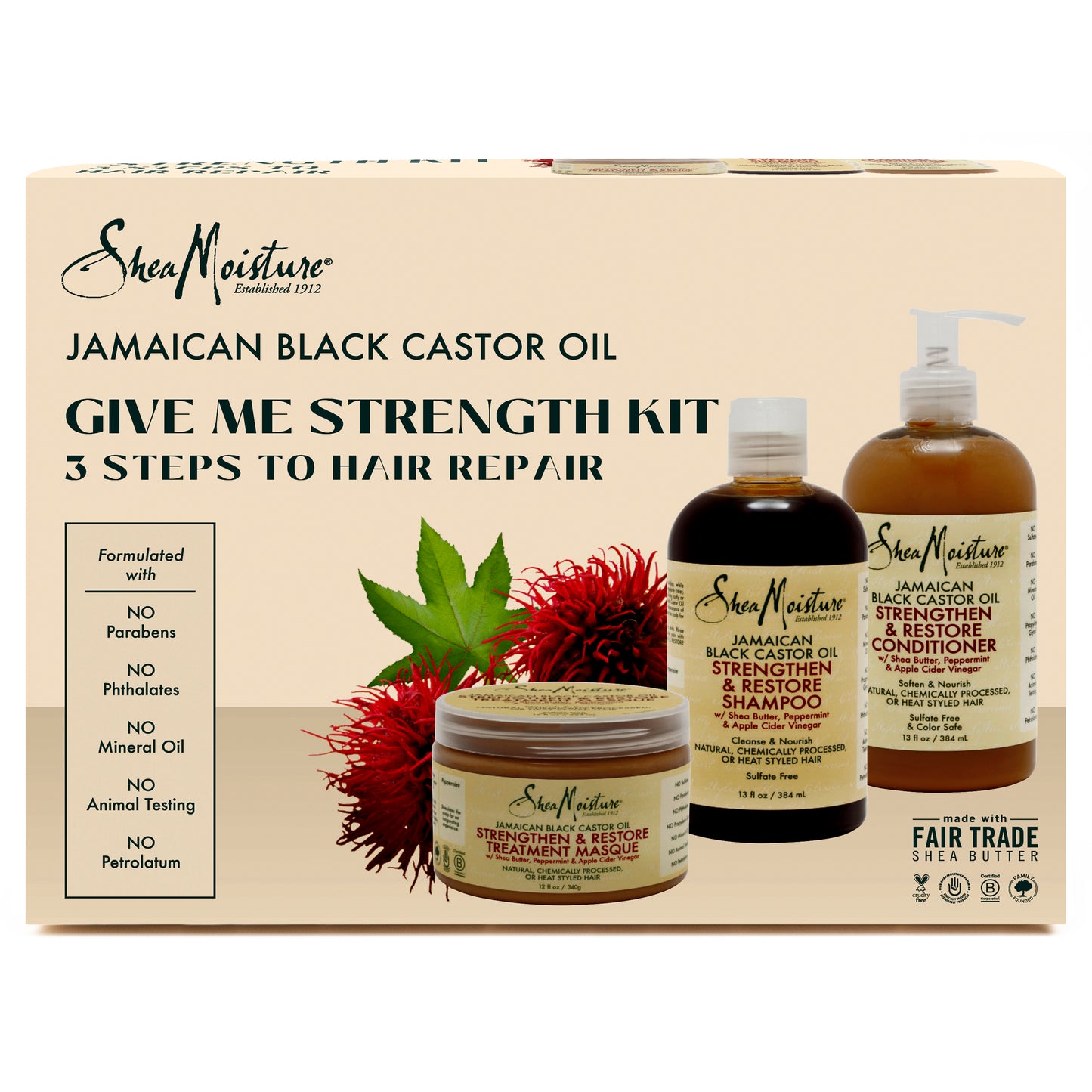 Jamaican Black Castor Oil Give Me Strength Kit (Worth $76.99)