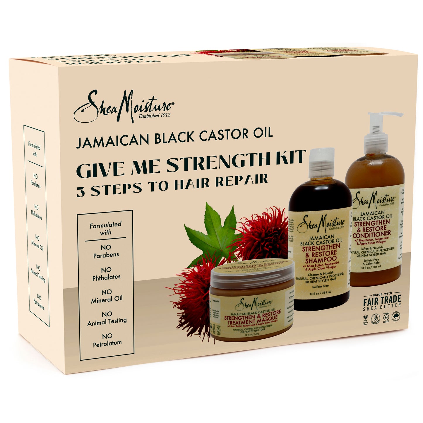 Jamaican Black Castor Oil Give Me Strength Kit (Worth $76.99)